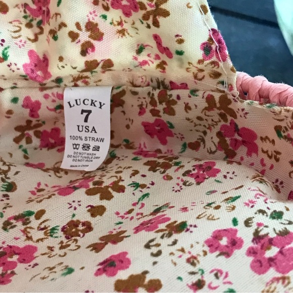 Lucky 7 Pink Round Straw Purse - Picture 6 of 11